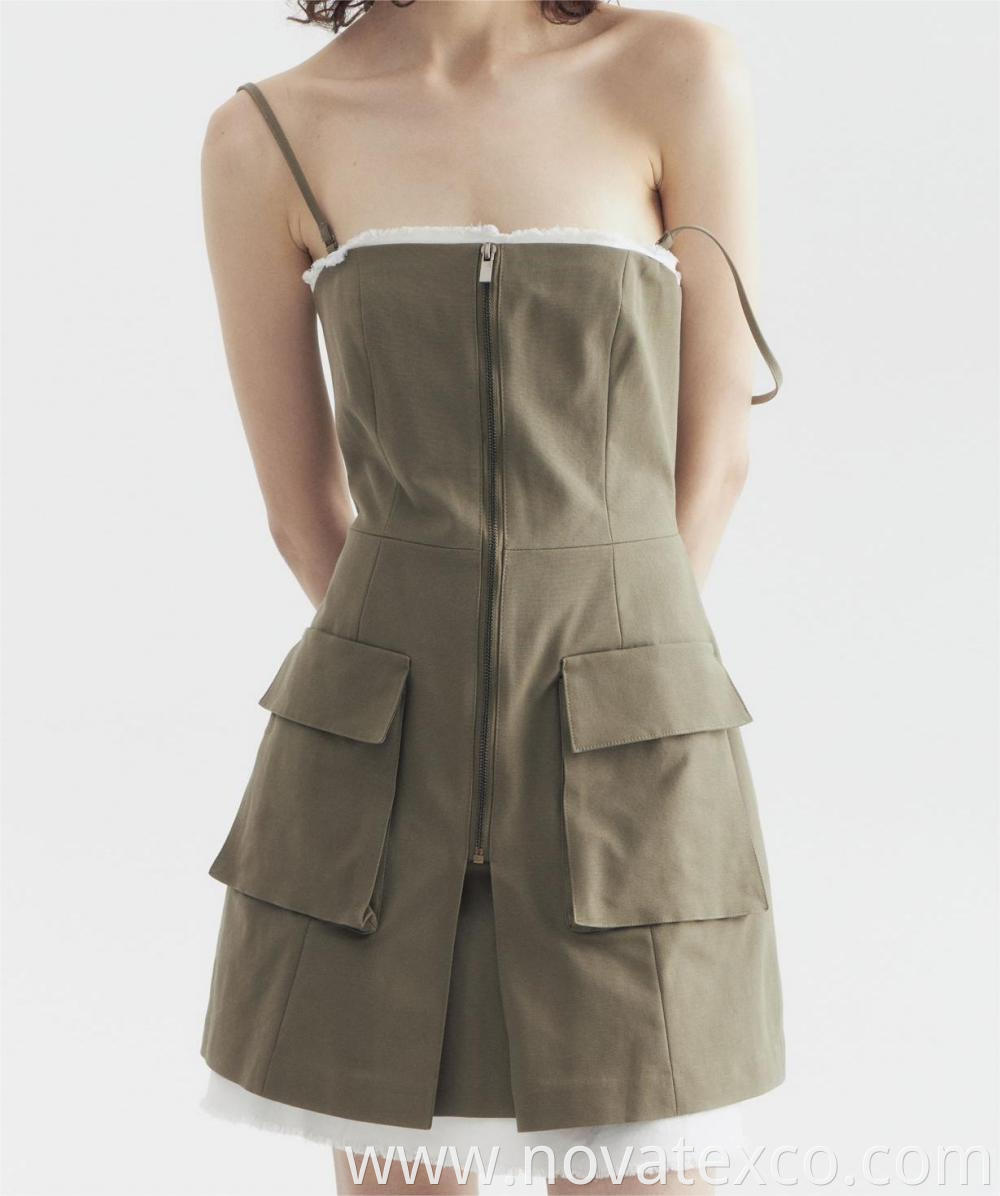 Large Pocket Suspender Short Skirt